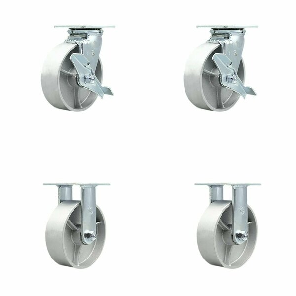 Service Caster Tool Box Caster Wheel Set 6'' Semi Steel Cast Iron Swivel Casters, 4PK TOOL-SCC-30CS620-SSB-TLB-2-R-2